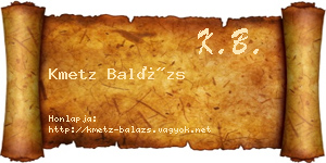 Kmetz Balázs névjegykártya